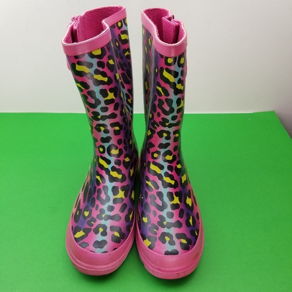 Austin Trading Co Rain Boots Girls Size 3 Rainbow - Picture 6 of 8
